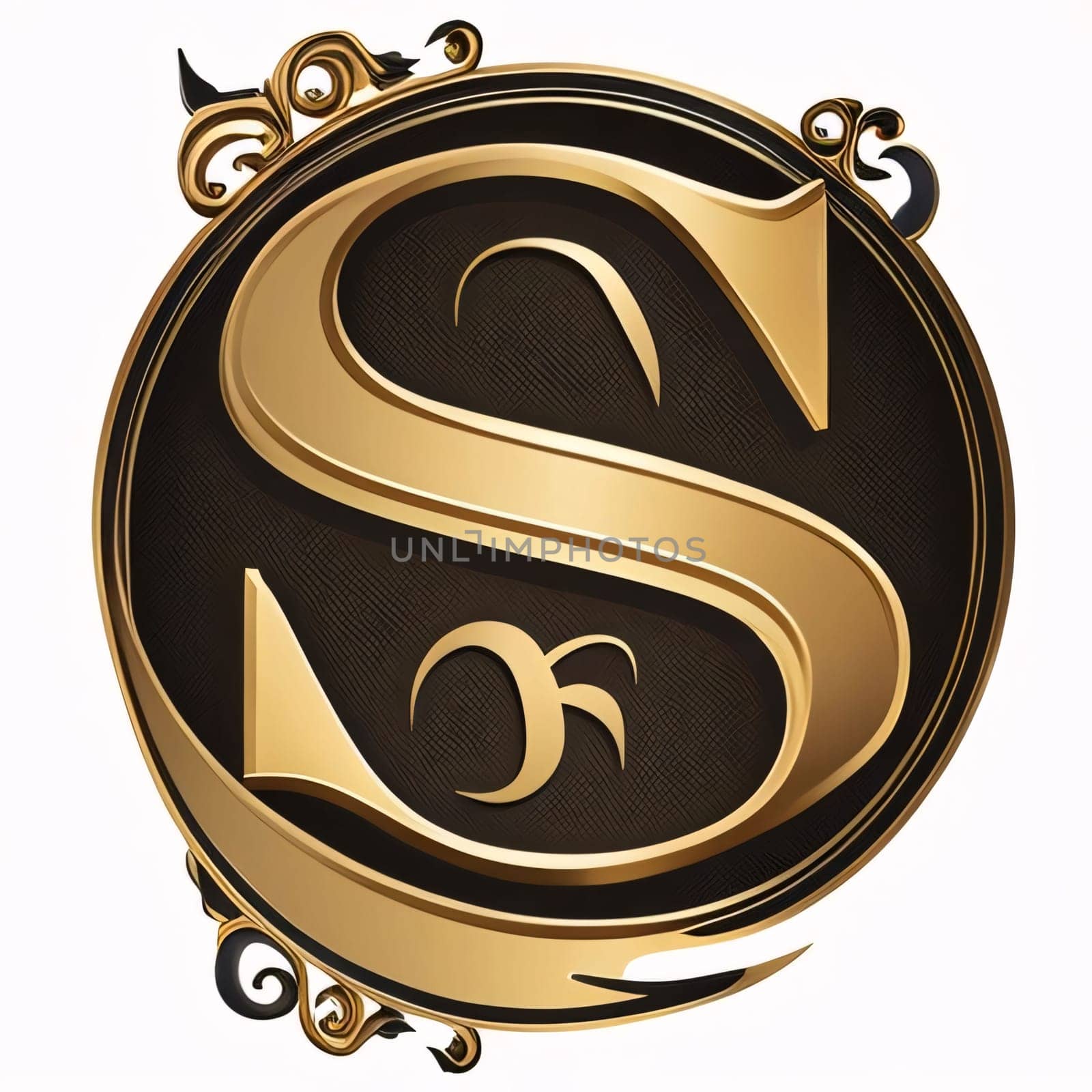 Vintage monogram in the style of Baroque. Letter S by ThemesS