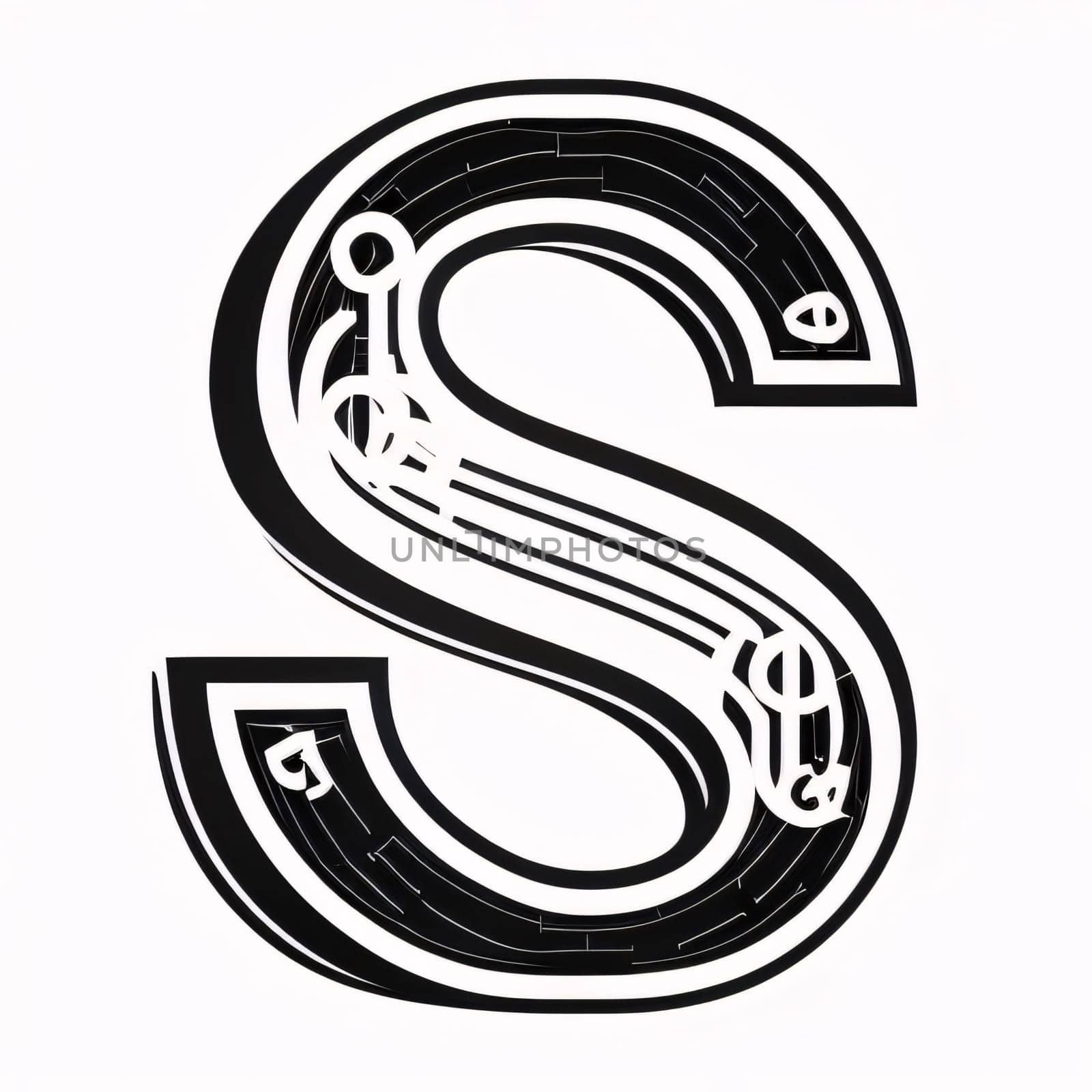 Futuristic font. Letter S isolated on a white background. by ThemesS