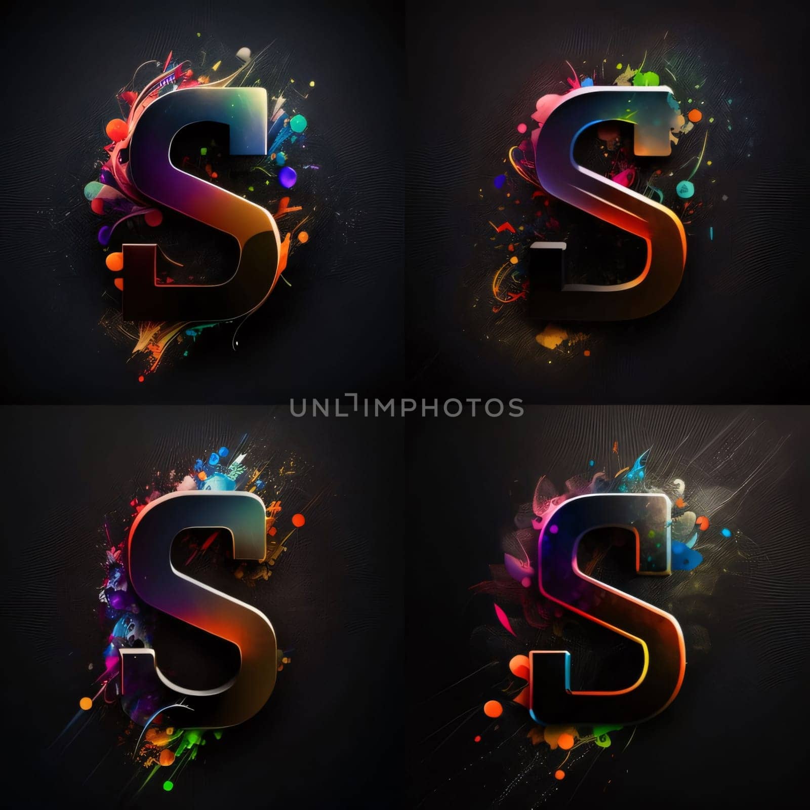 Vector set of alphabet s with abstract background. by ThemesS