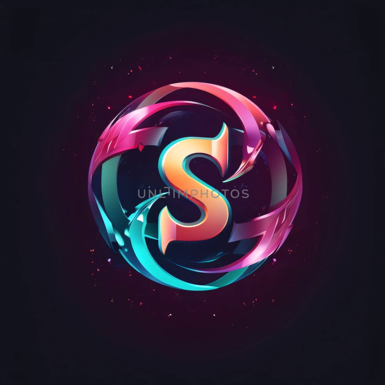 Abstract letter S in the form of a crystal ball. Vector illustration. by ThemesS