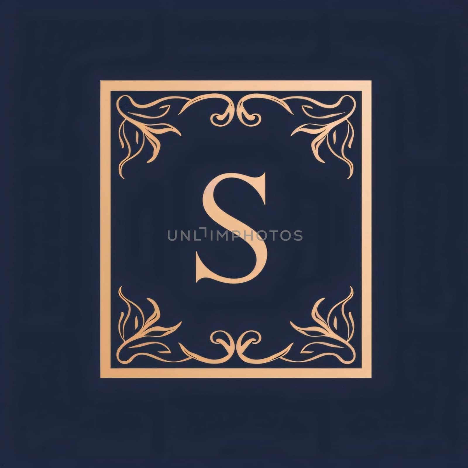 Vintage ornamental letter S logo in art deco style. Template for design by ThemesS