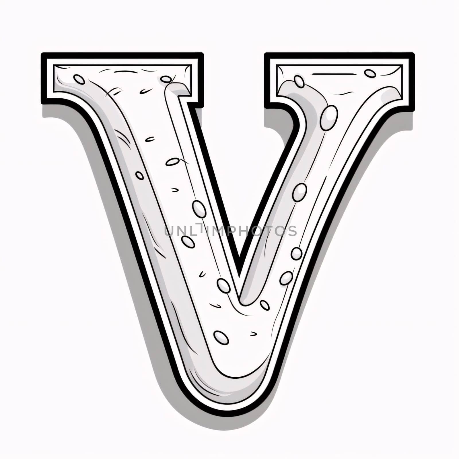 letter v of the alphabet with bubbles isolated on white - vector illustration by ThemesS