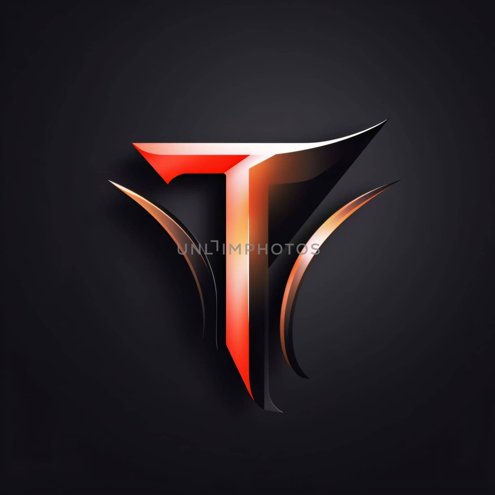 Stylized letter T on a black background. Vector illustration. by ThemesS