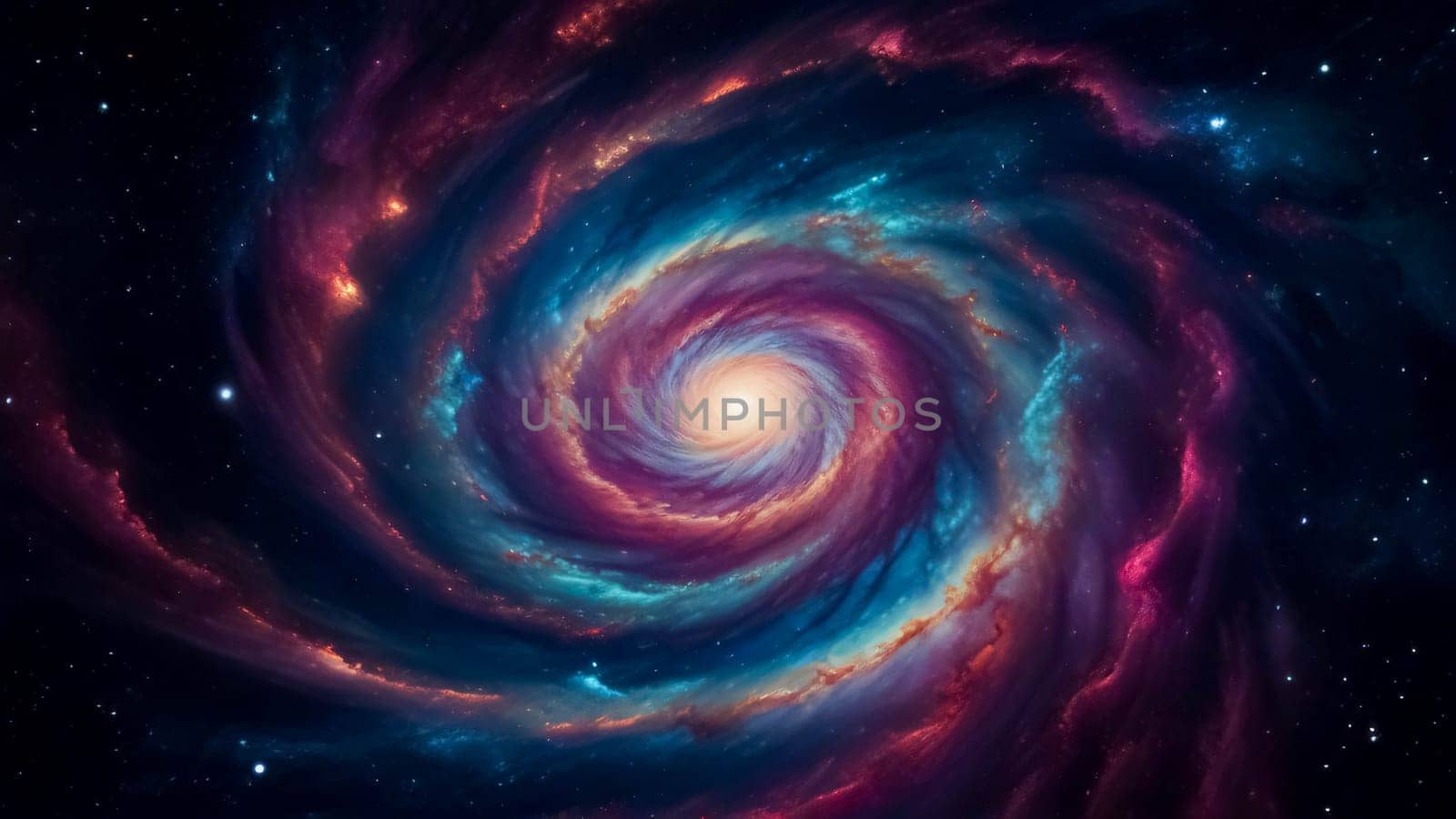 Rotating spiral galaxy. deep space exploration. star fields and nebulas in space the universe