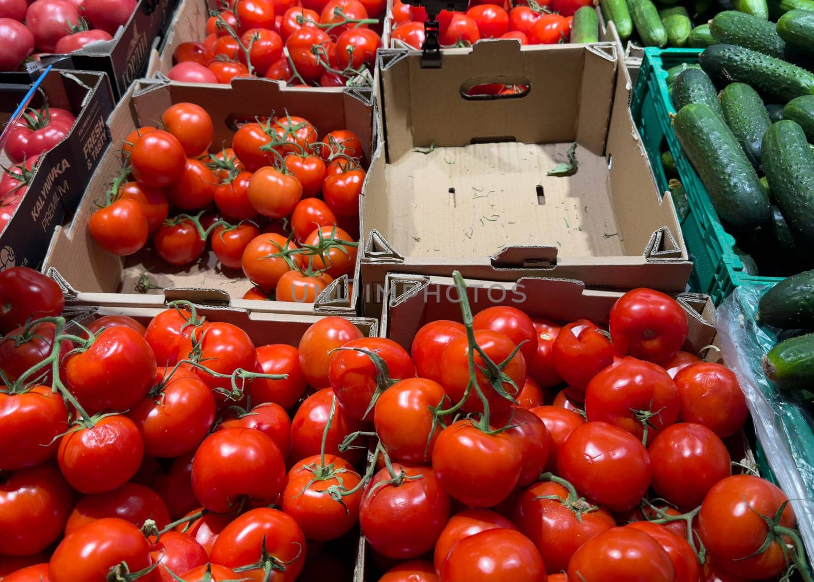 A close up of many different fruits and vegetables. High quality photo