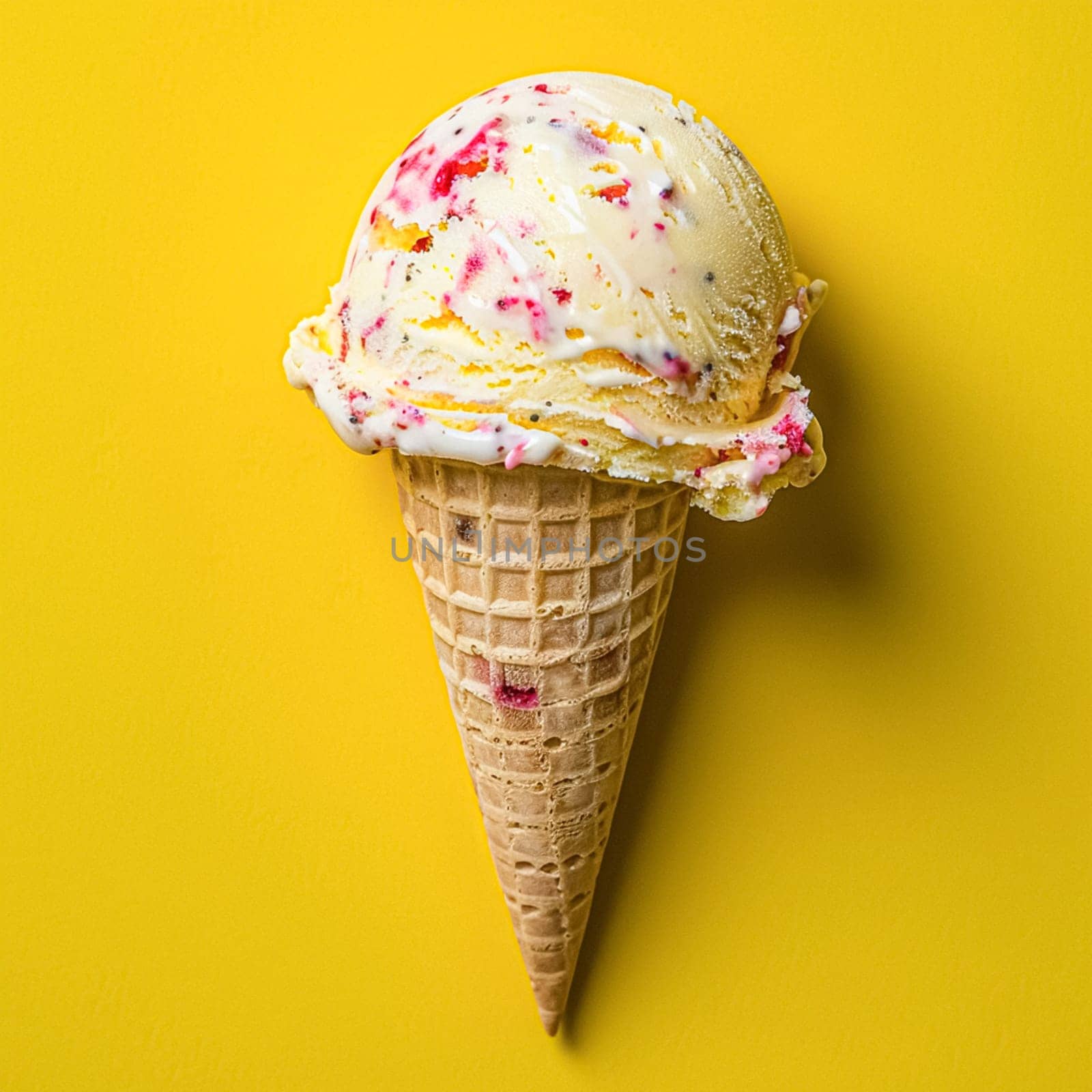 Ice cream colourful summer treat, sweet dessert in summertime, holiday food idea