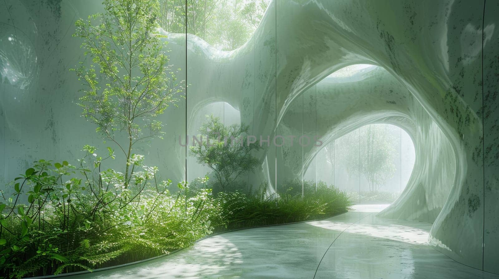 Modern design of a house in nature. Environmental design by Lobachad