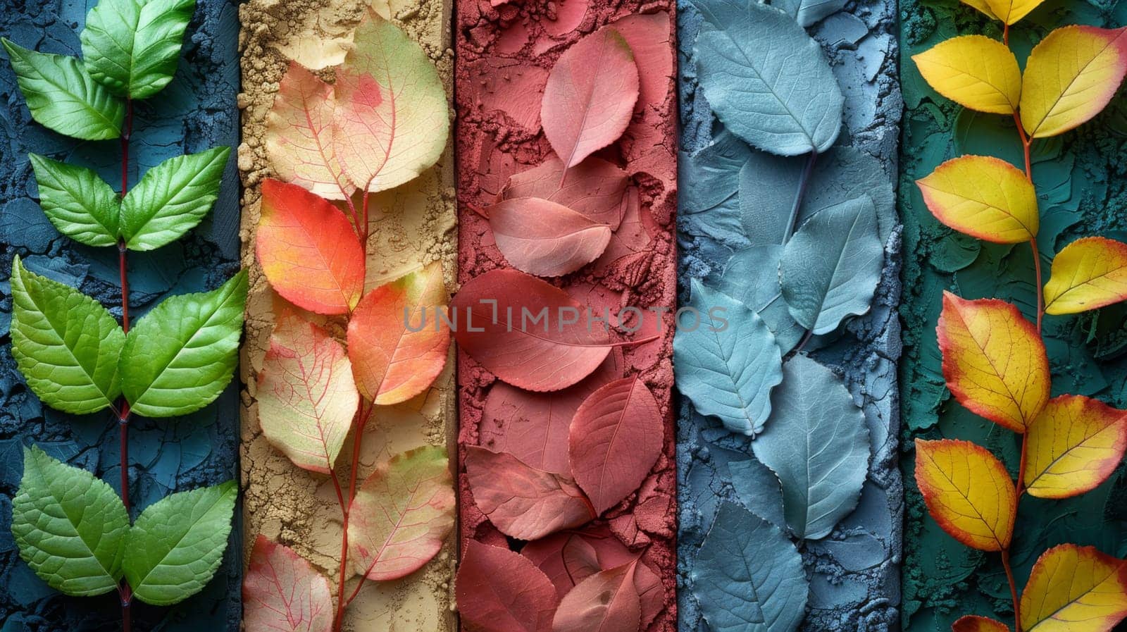 A background of multicolored flowers and leaves . Environmental background design.