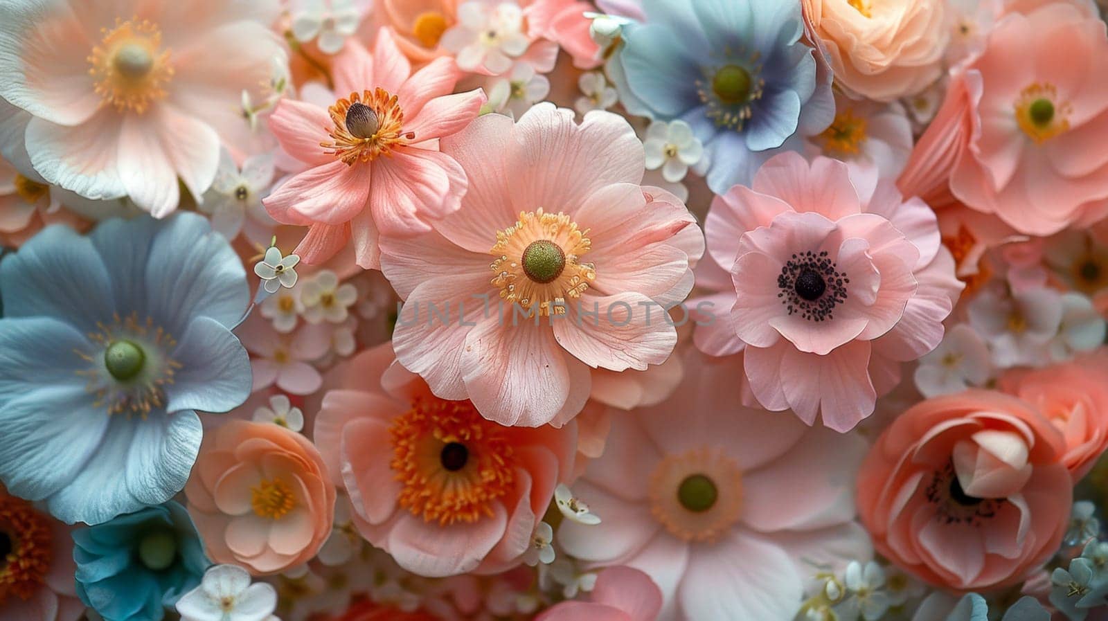 Close-up of bright colorful flowers. Background of flowers.