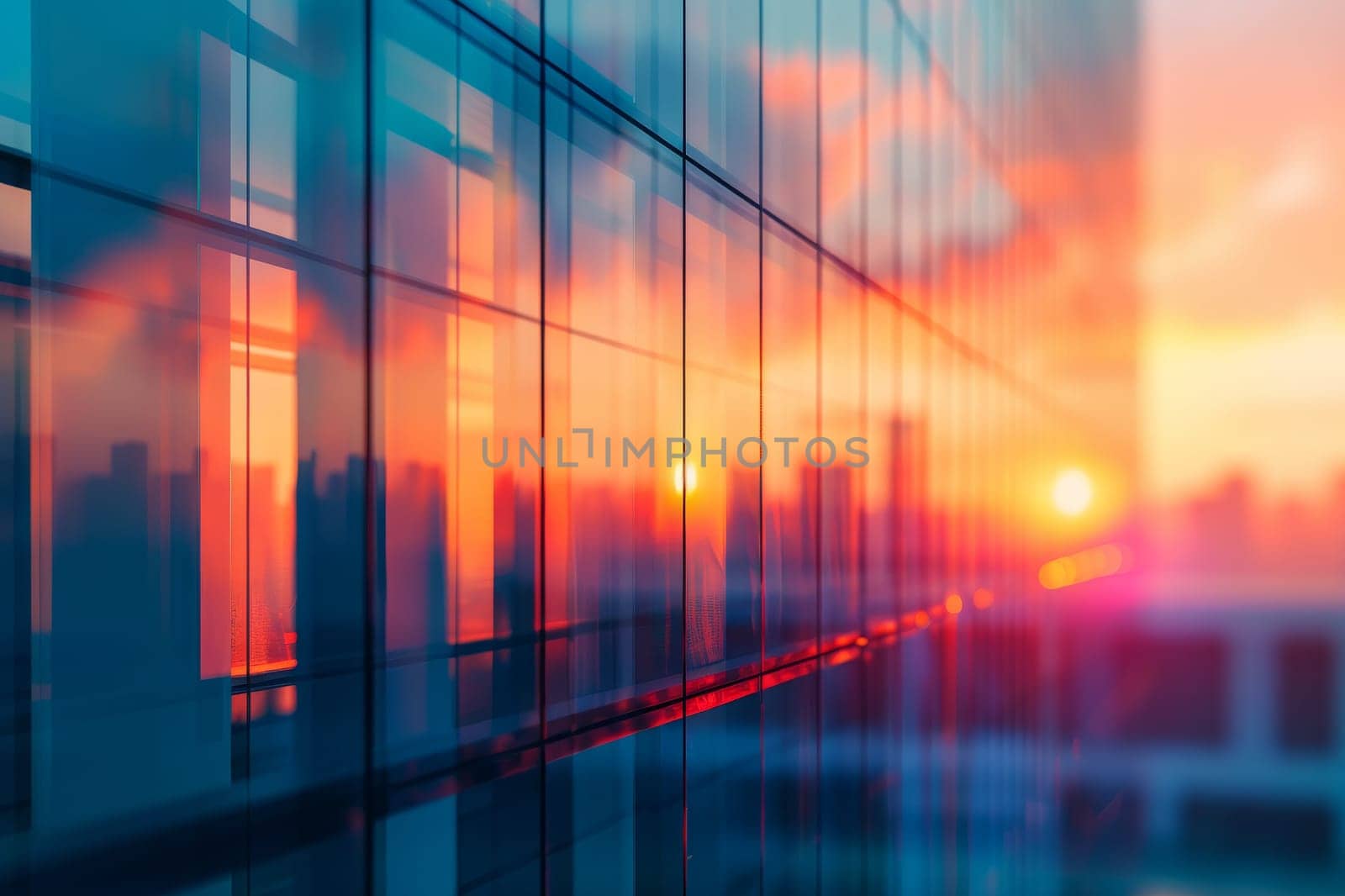 business concepts, Blurred glass wall of a office building