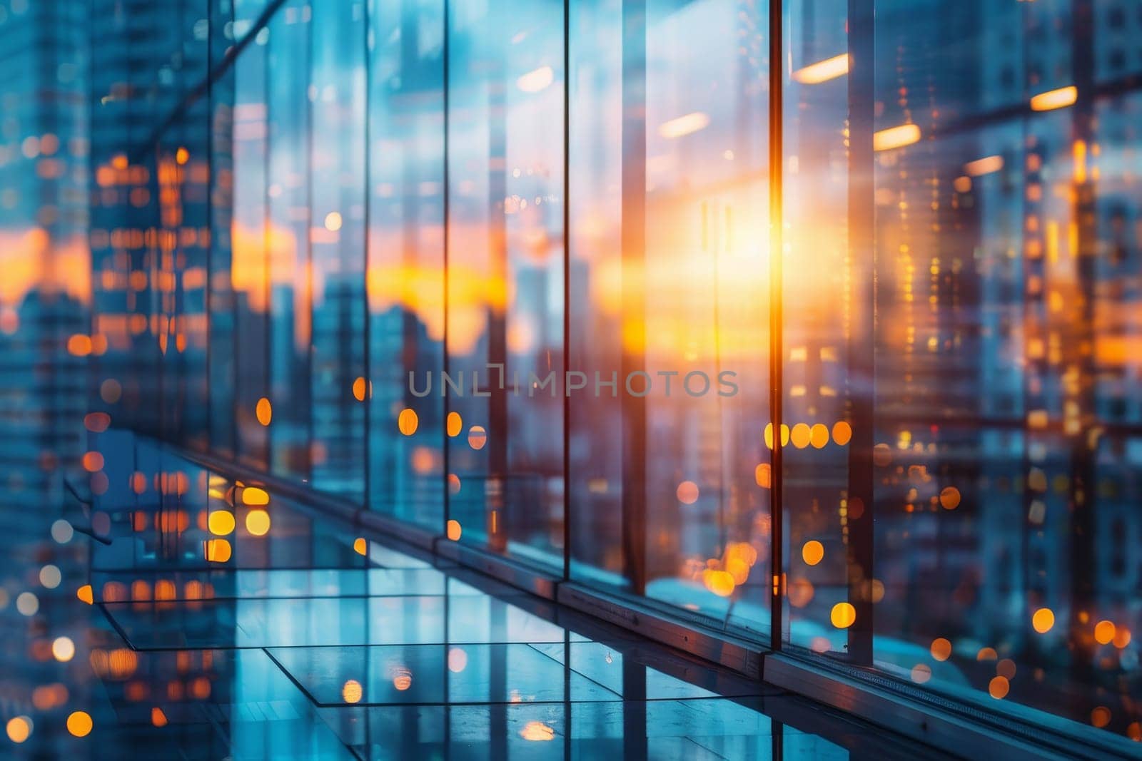 business concepts, Blurred glass wall of a office building. by Manastrong