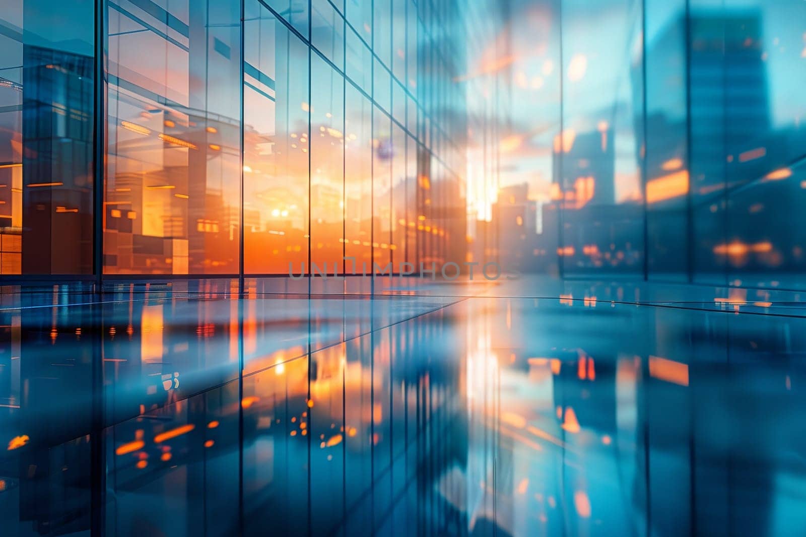 business concepts, Blurred glass wall of a office building