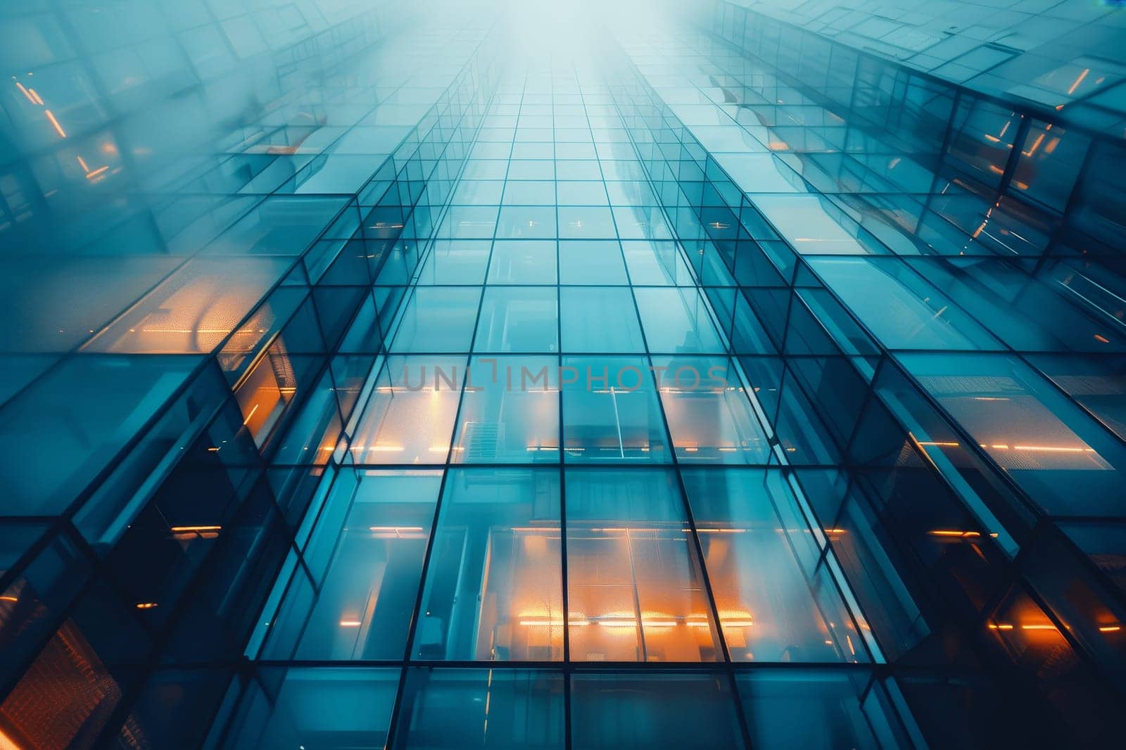 business concepts, Blurred glass wall of a office building. by Manastrong