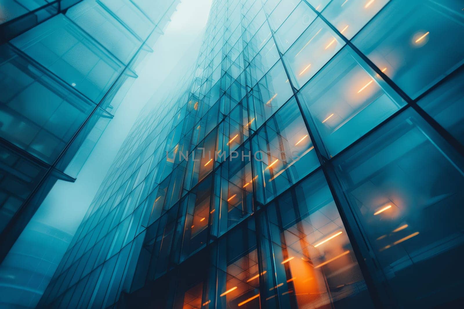 business concepts, Blurred glass wall of a office building