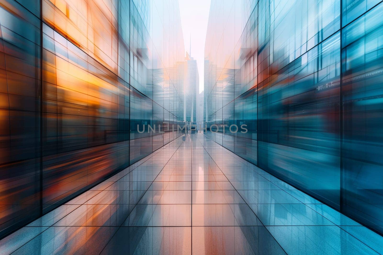 business concepts, Blurred glass wall of a office building