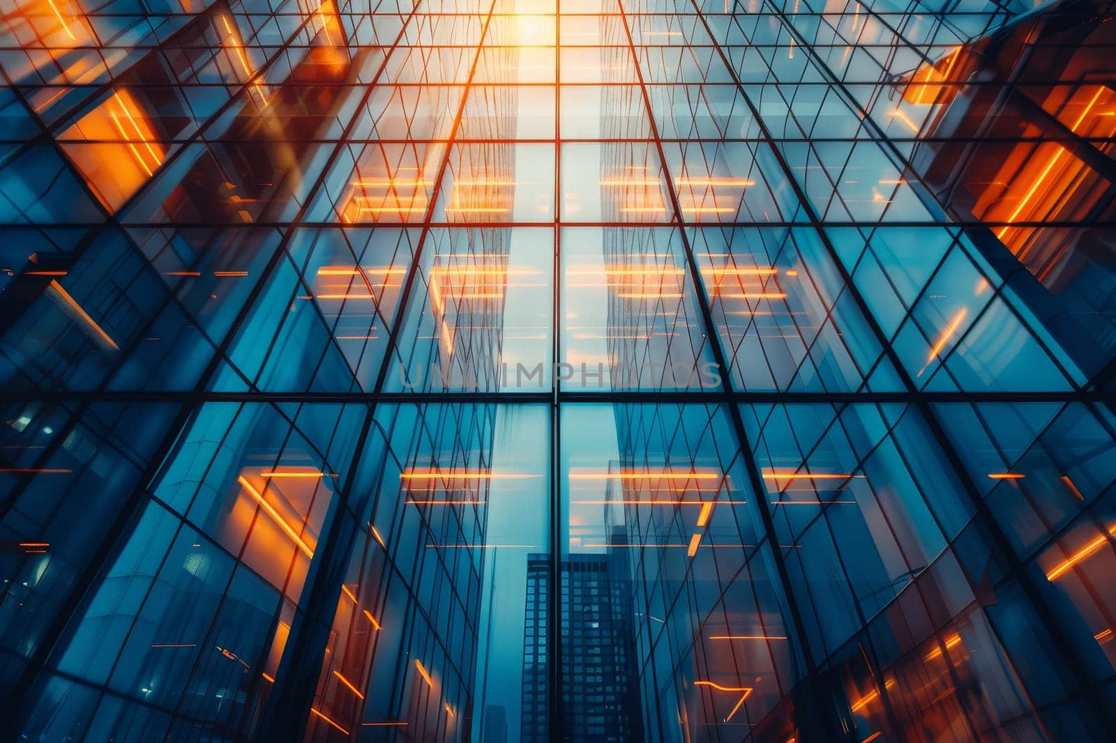 business concepts, Blurred glass wall of a office building. by Manastrong