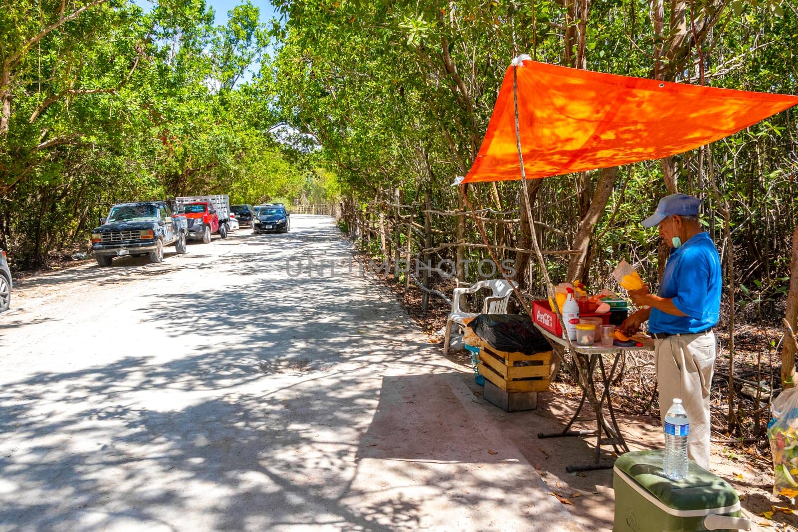 Street Food with transportation outdoor in the tropical nature and city in Playa del Carmen Quintana Roo Mexico.