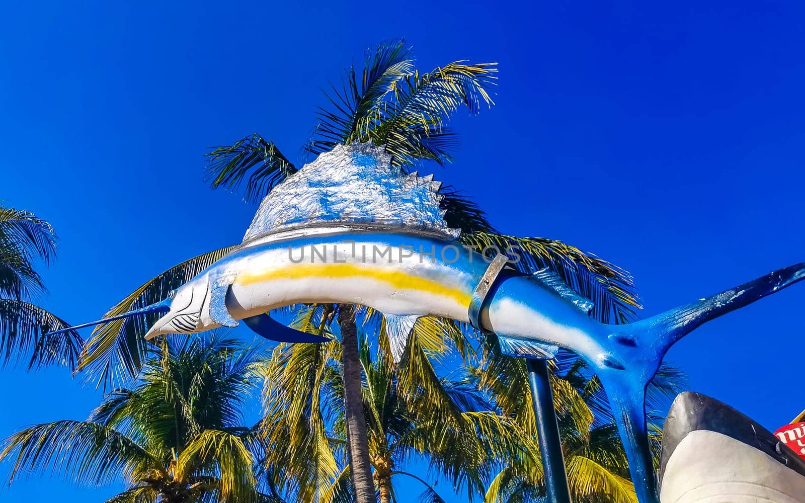 Swordfish fish statue sculpture figure in Puerto Escondido Mexico. by Arkadij