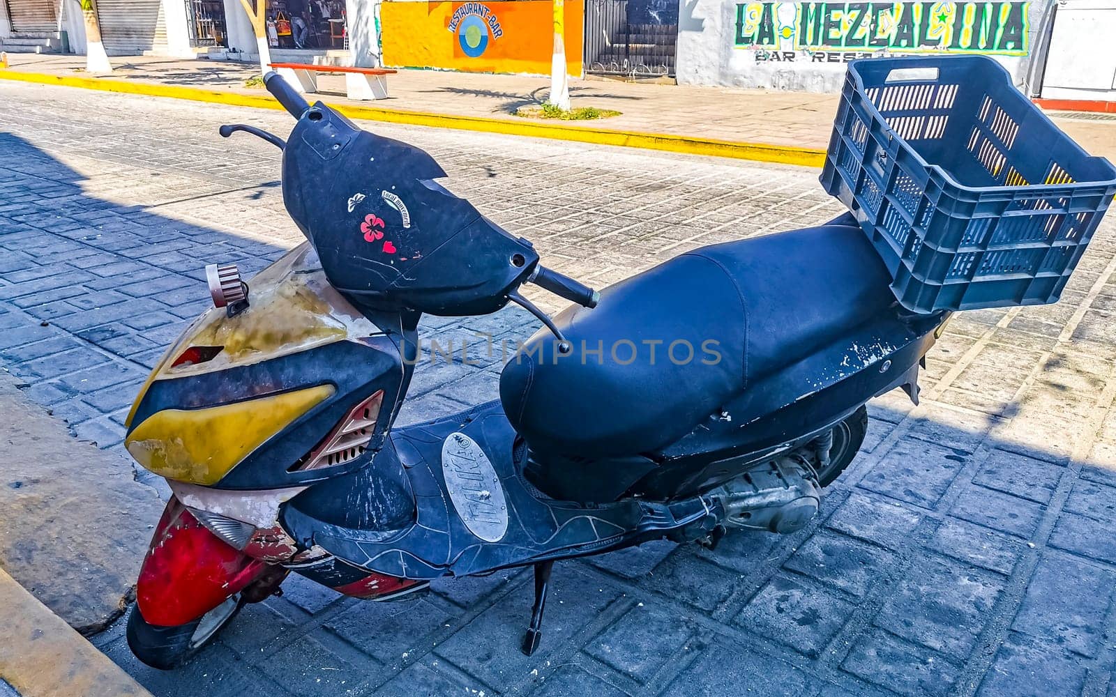 Scooters Motorcycles Motorbikes Outdoor in Zicatela Puerto Escondido Oaxaca Mexico.