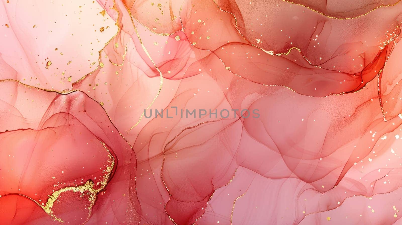 A pink and gold background with a gold and red swirl. The gold and red swirl is very thick and has a lot of texture