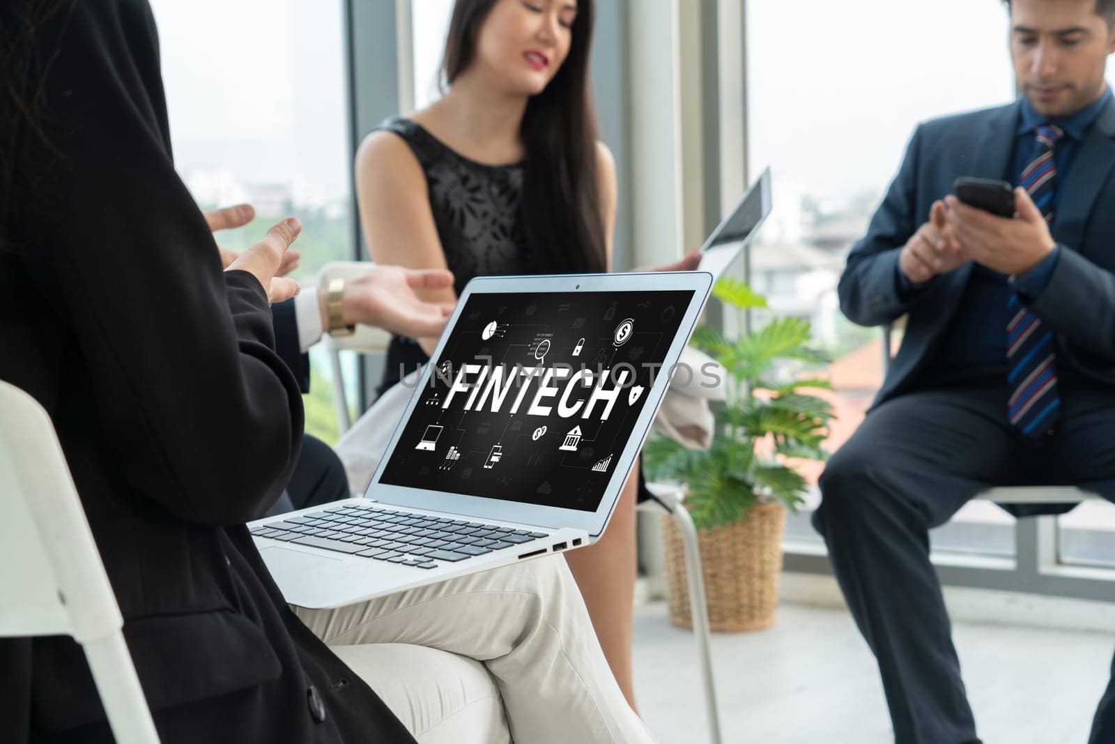 Fintech financial technology software for modish business to analyze marketing strategy