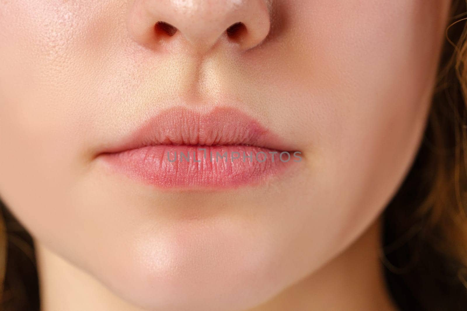 Young Womans Face Close Up Studio Shot Photo