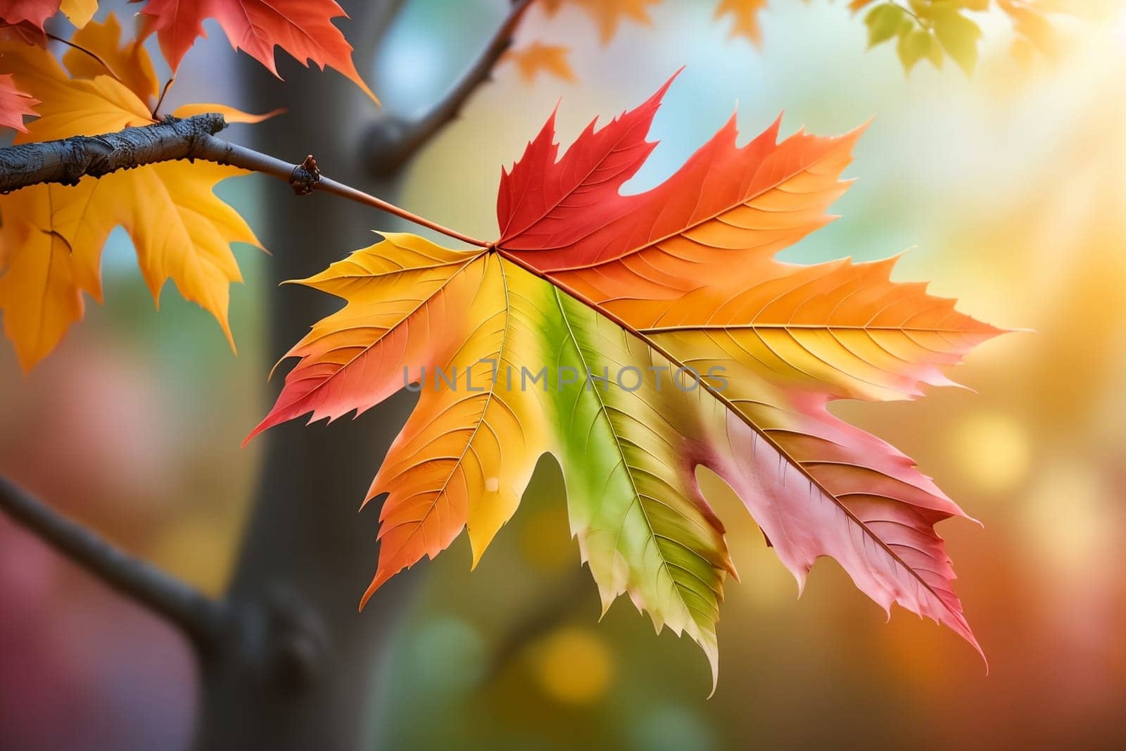colorful bright foliage in pastel colors .