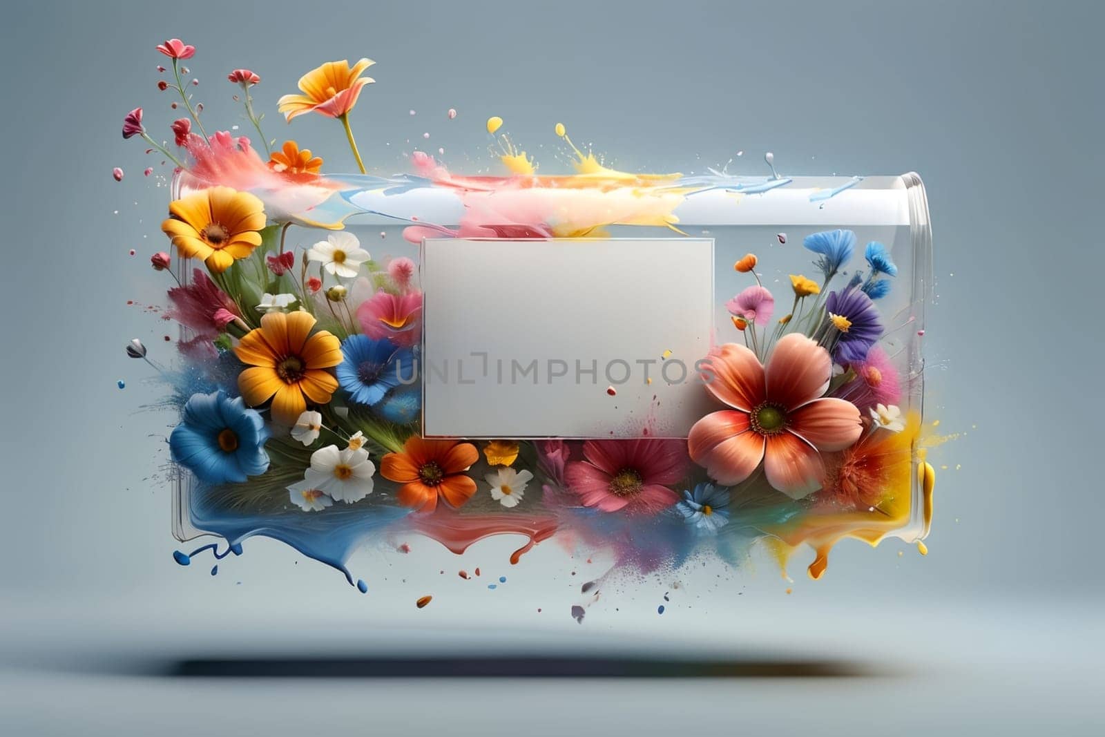 beautiful colorful flowers with blank letterhead .