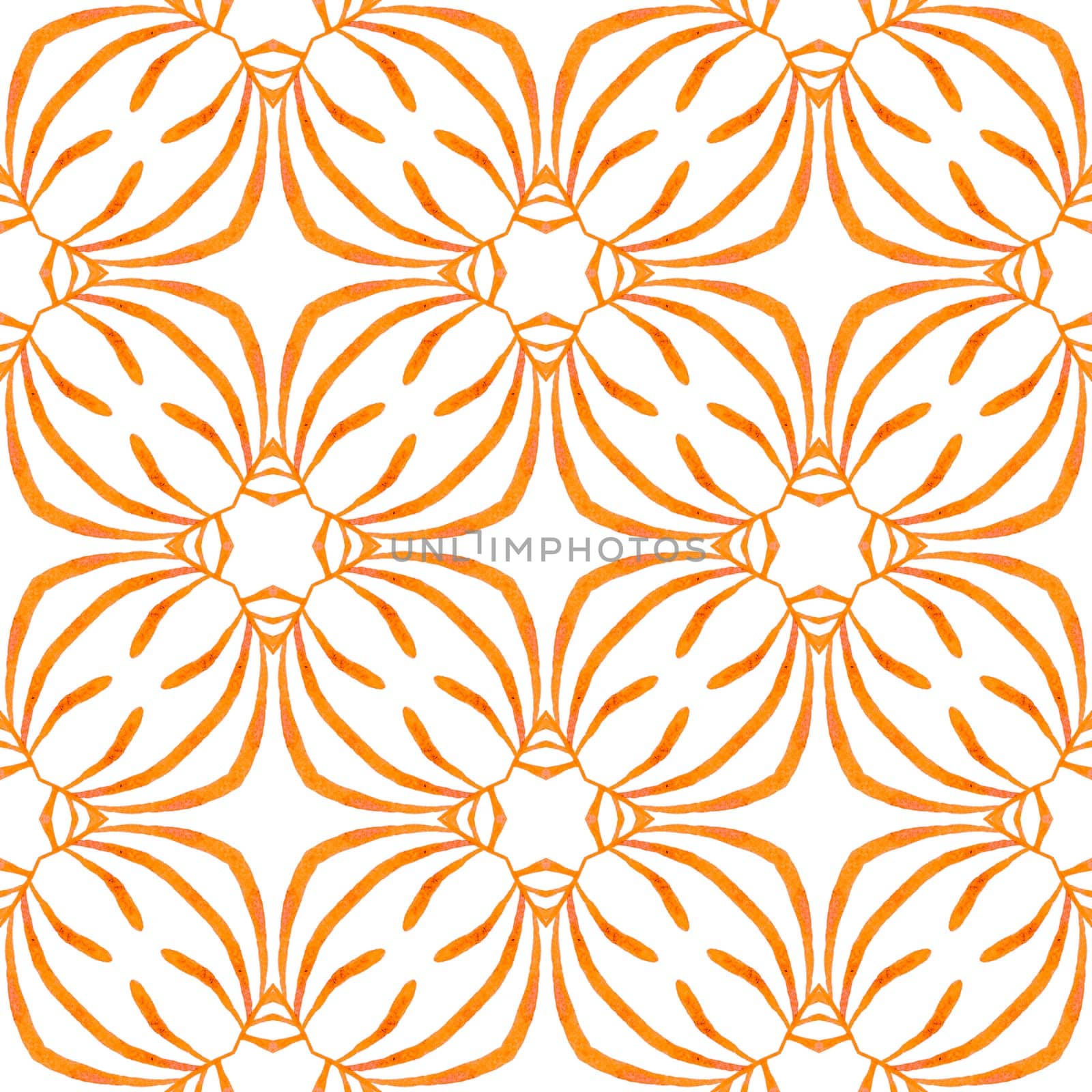 Summer exotic seamless border. Orange terrific boho chic summer design. Textile ready fancy print, swimwear fabric, wallpaper, wrapping. Exotic seamless pattern.