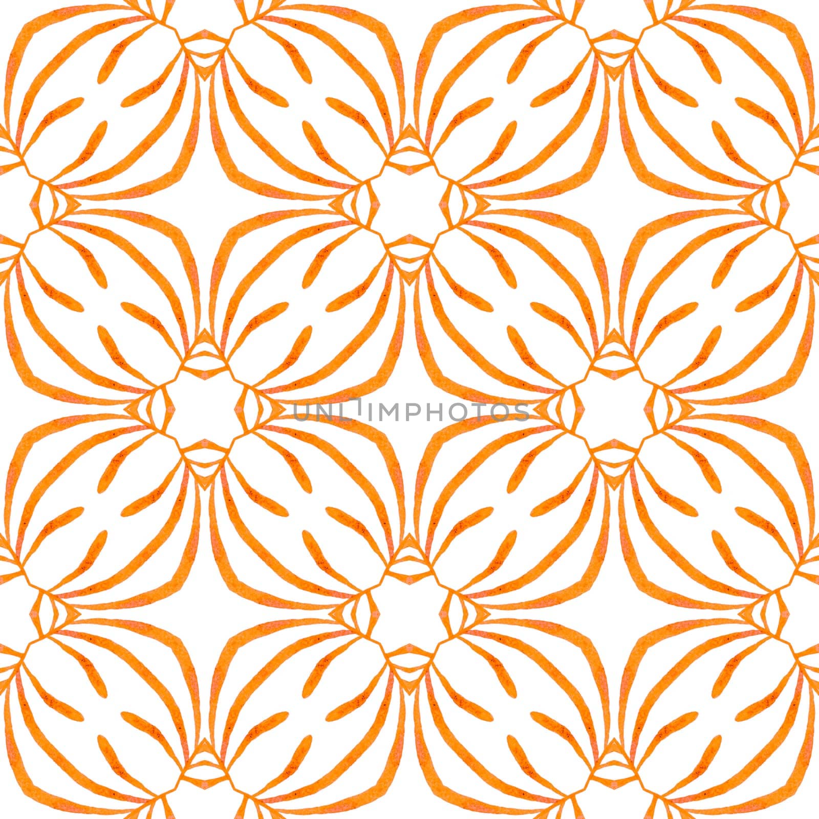 Summer exotic seamless border. Orange terrific boho chic summer design. Textile ready fancy print, swimwear fabric, wallpaper, wrapping. Exotic seamless pattern.