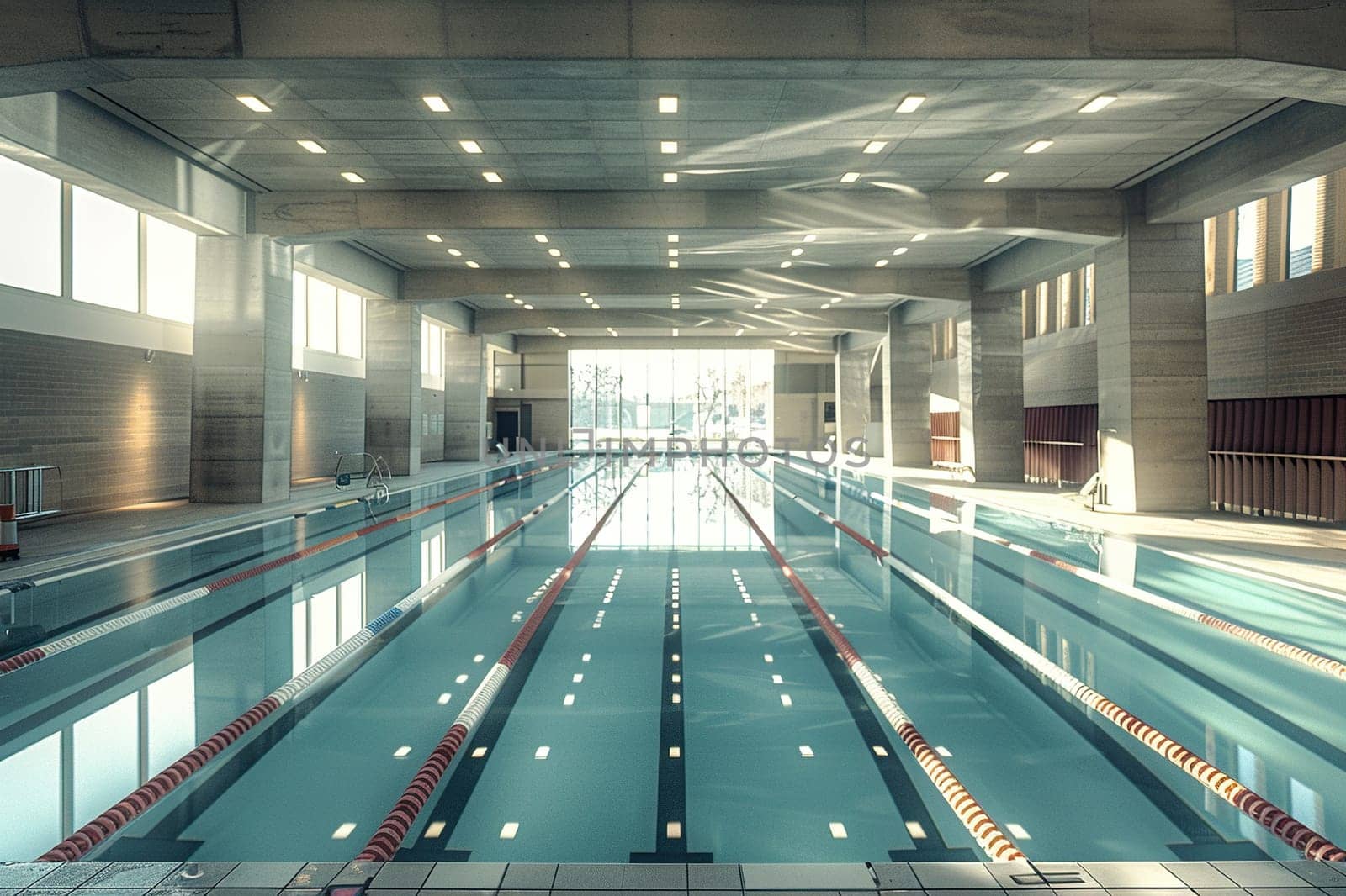 Modern sports pool without people.