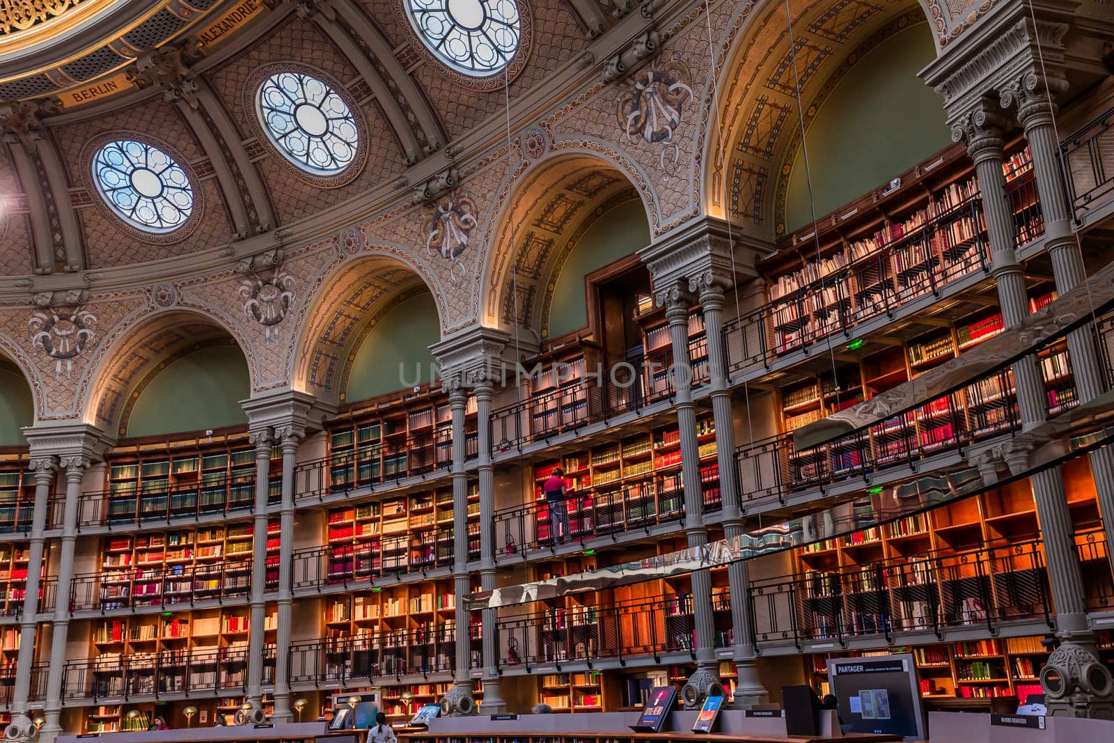 Oval reading room, national library, Paris, France by photogolfer