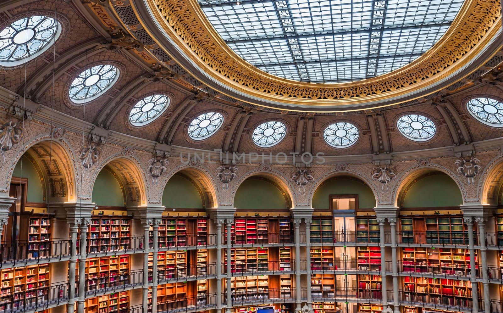 Oval reading room, national library, Paris, France by photogolfer