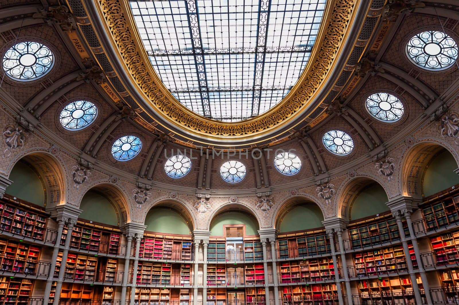 Oval reading room, national library, Paris, France by photogolfer