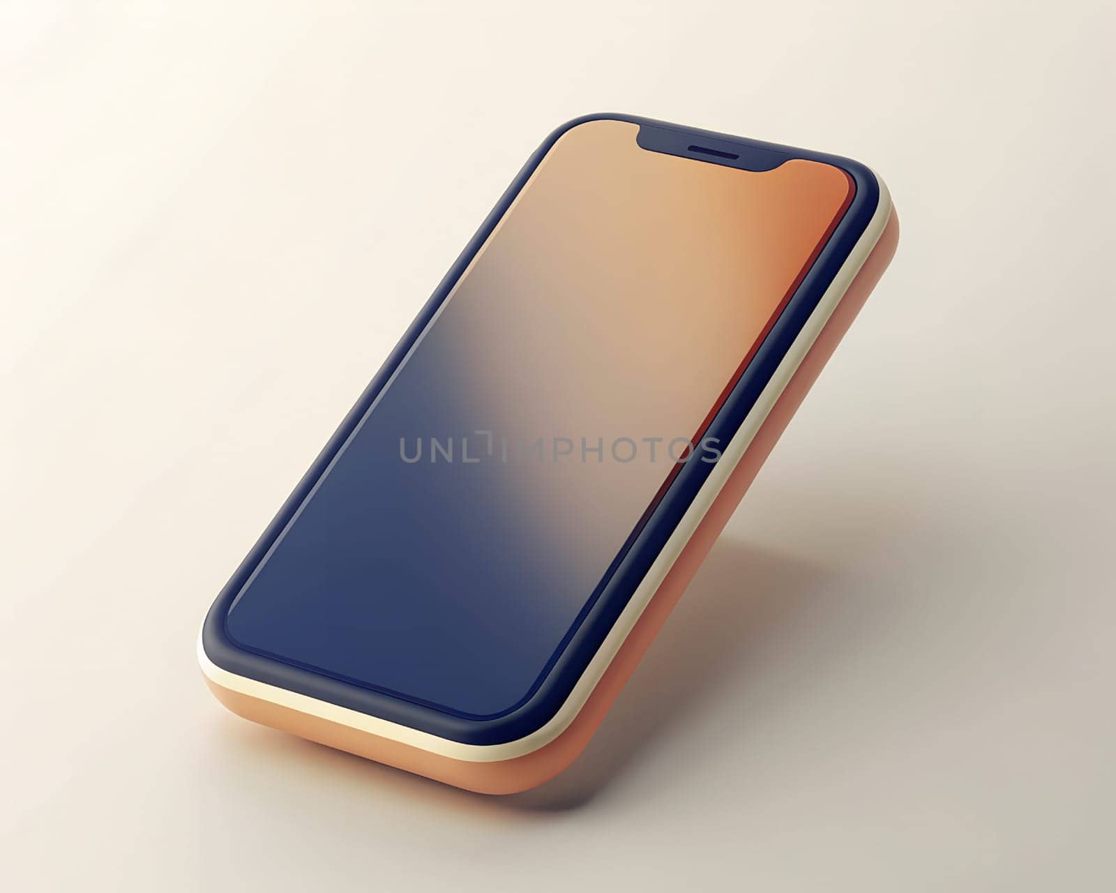 Smartphone blank screen, phone mockup, 3D, AI generated. by Margo