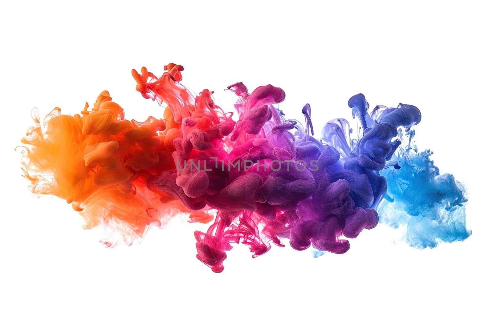 Color ink blot isolated on white background