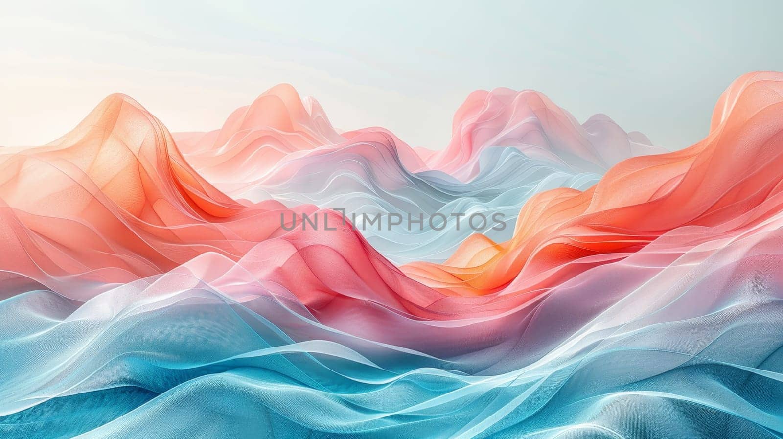 A background depicting a powerful multicolored wave of water. Wavy colored texture.