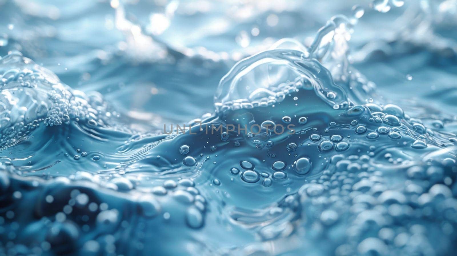 Textured background of transparent clear water.