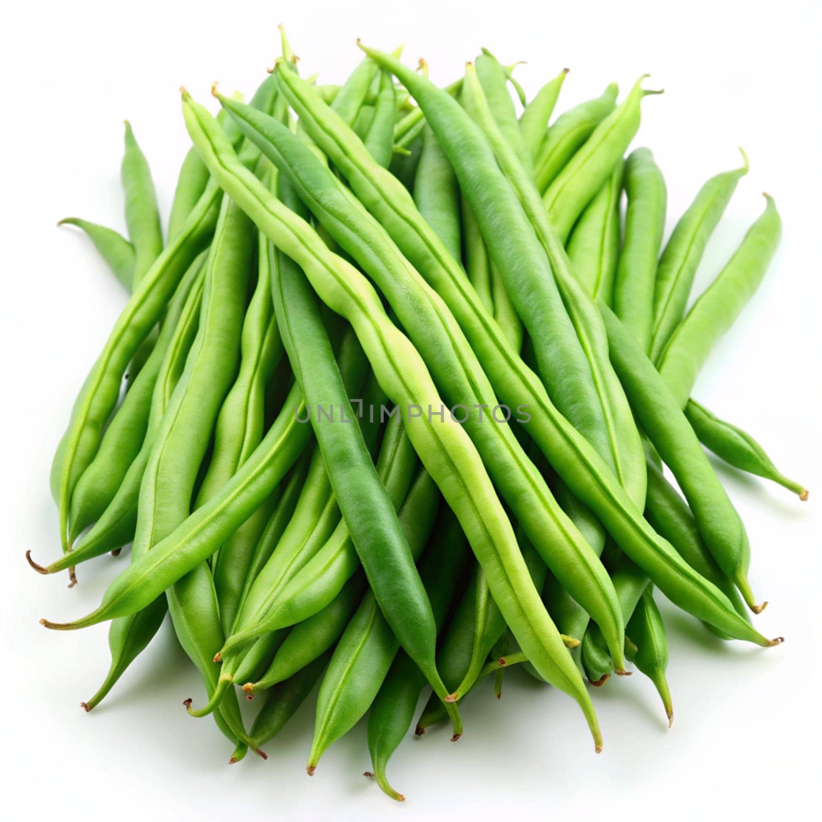 Green beans isolated on a white background. Ai generated by alenamoore