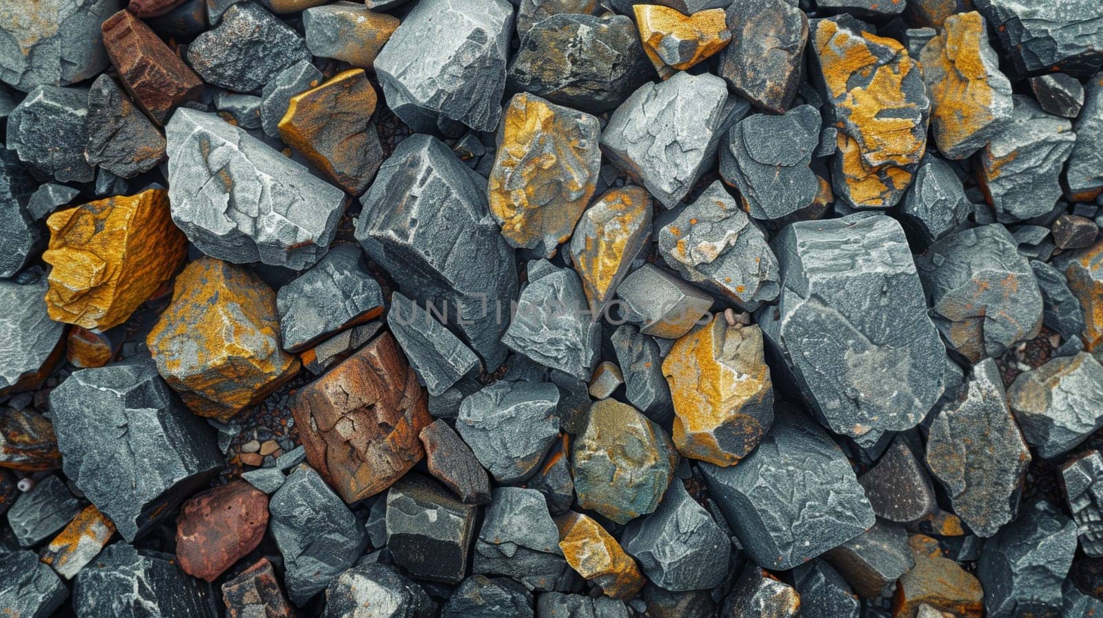 Abstract background of river stones of different structures. Stone background.