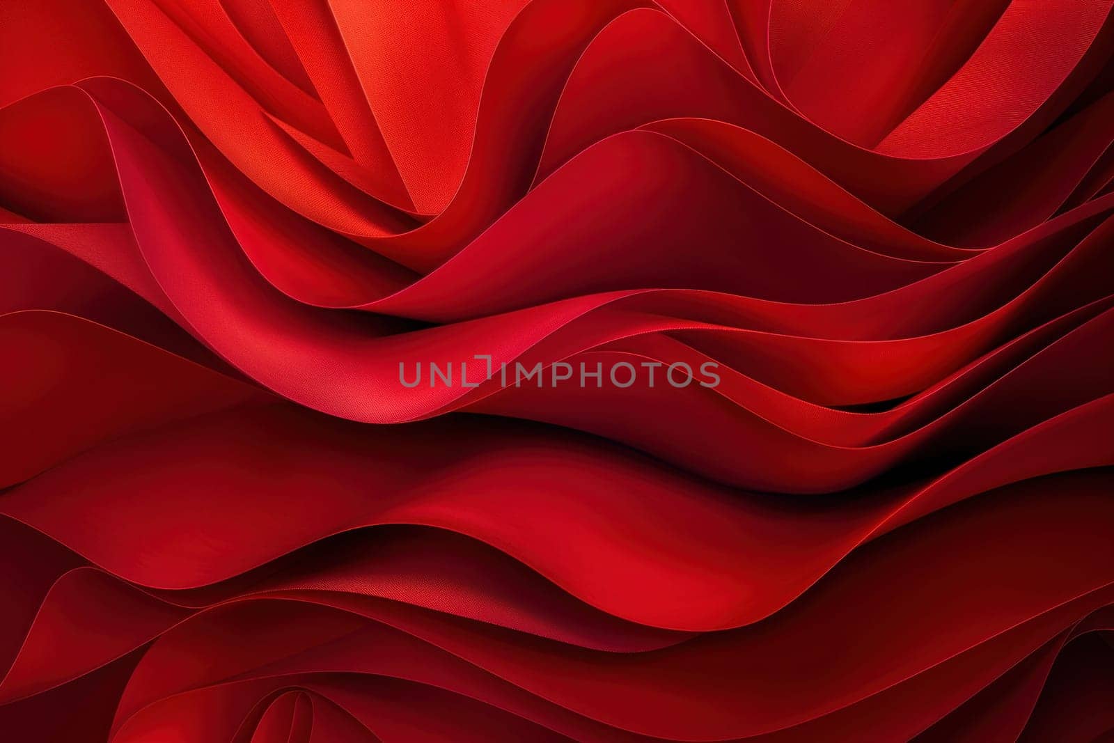 Abstract red fabric with wavy lines and shades of red, fashionable artistic design for beauty and style concept