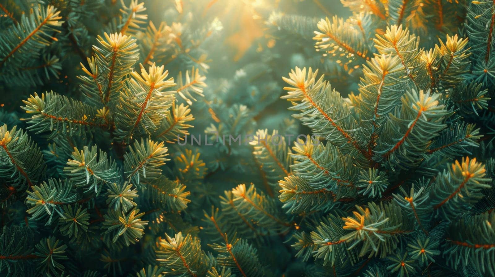 Close-up of spruce branches. Background of spruce branches.