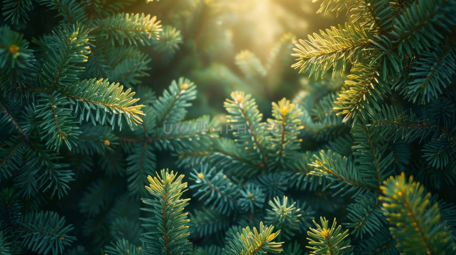 Close-up of spruce branches. Background of spruce branches by Lobachad