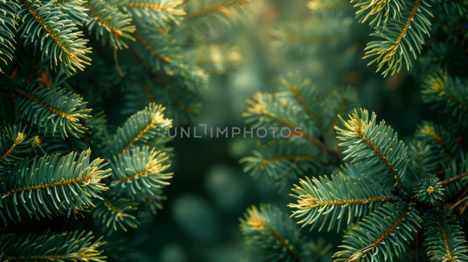 Close-up of spruce branches. Background of spruce branches by Lobachad