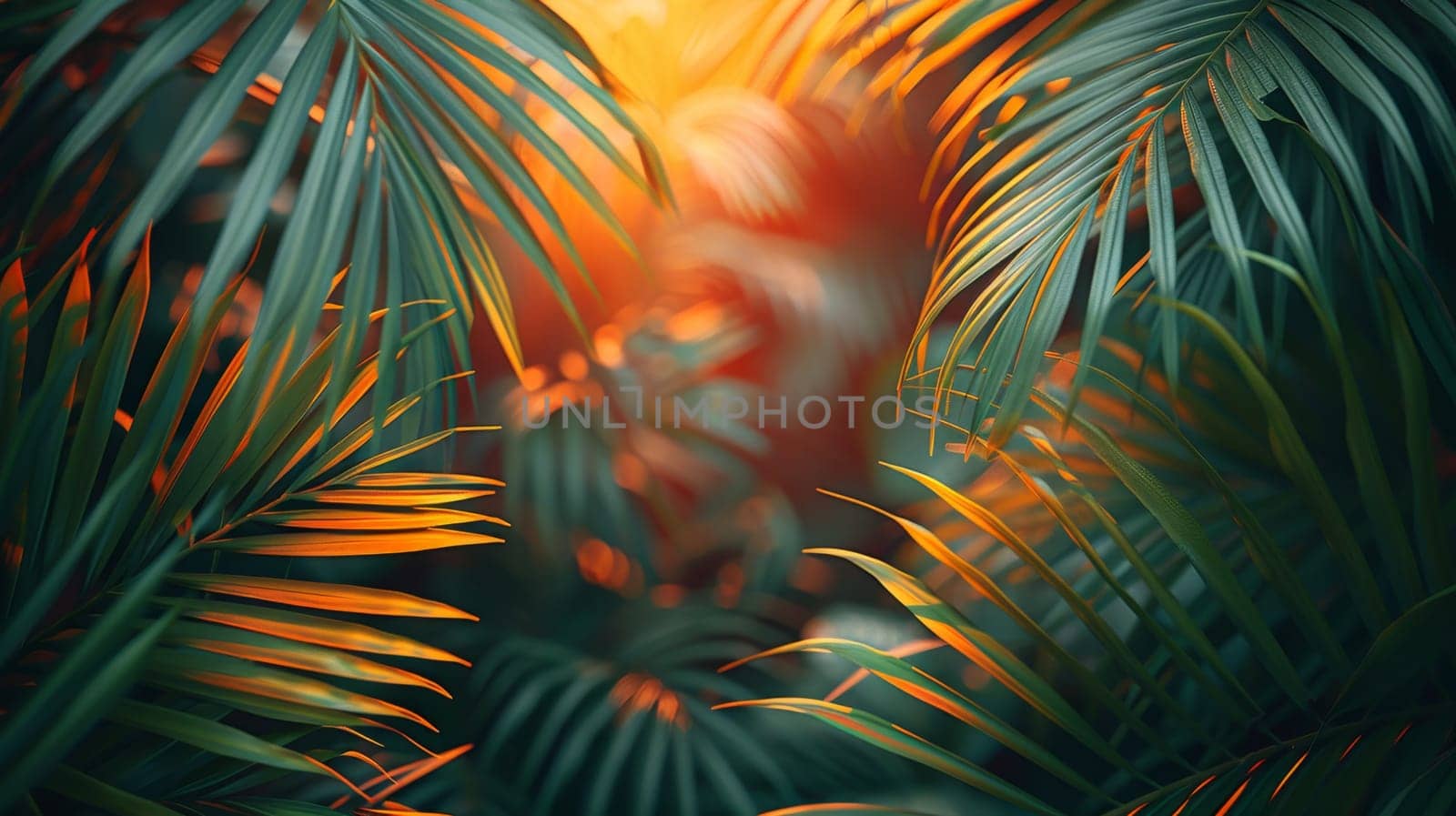 Abstract background with palm leaves.