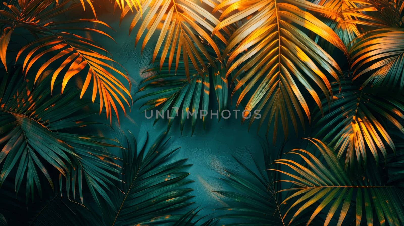 Abstract background with palm leaves.