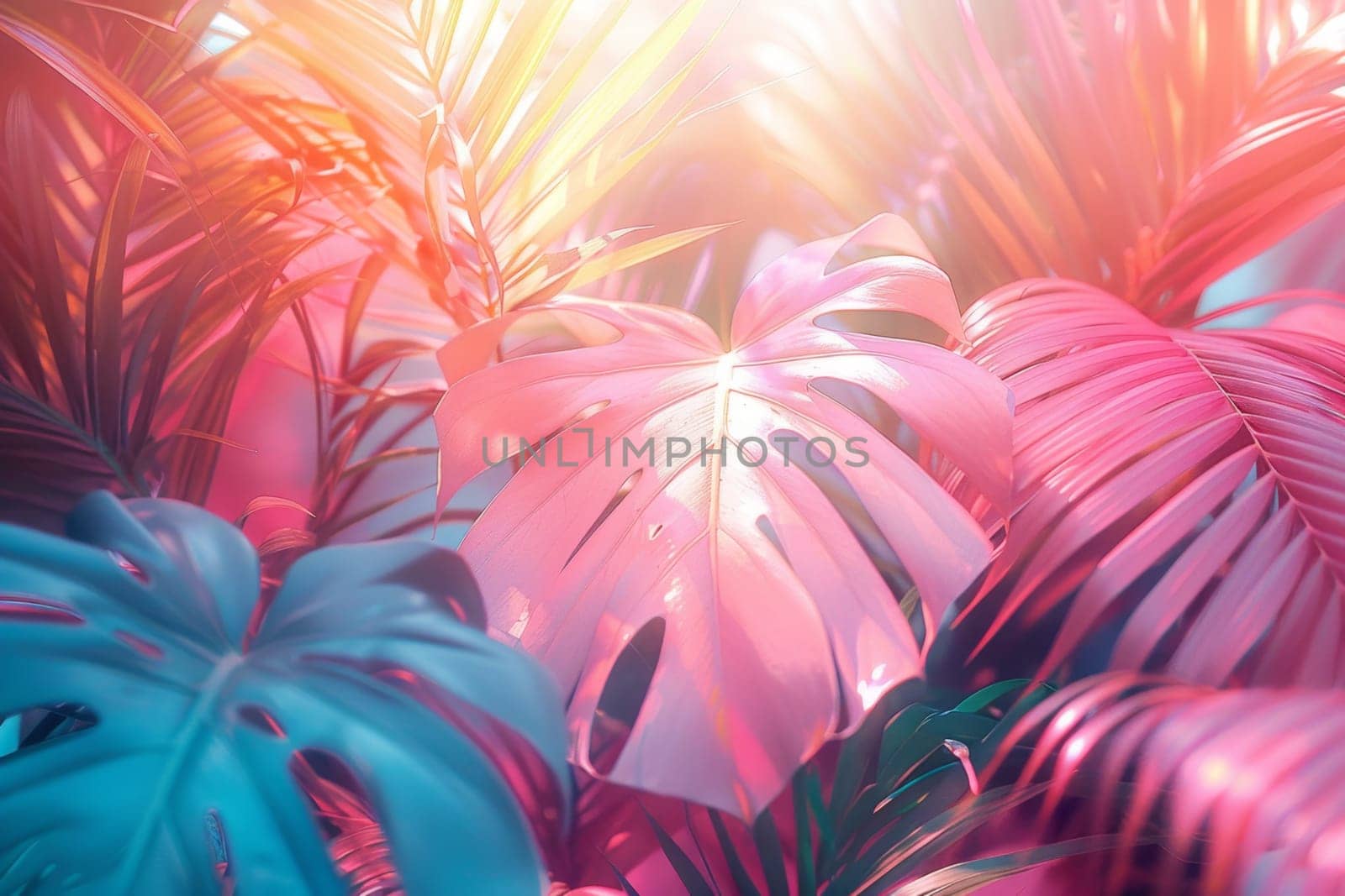 Abstract background with palm leaves.