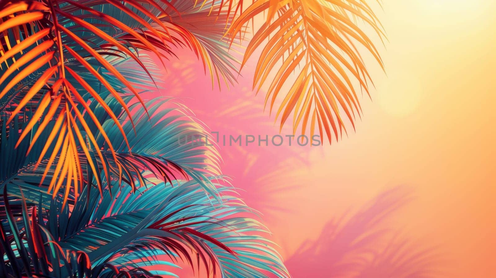 Abstract background with palm leaves.