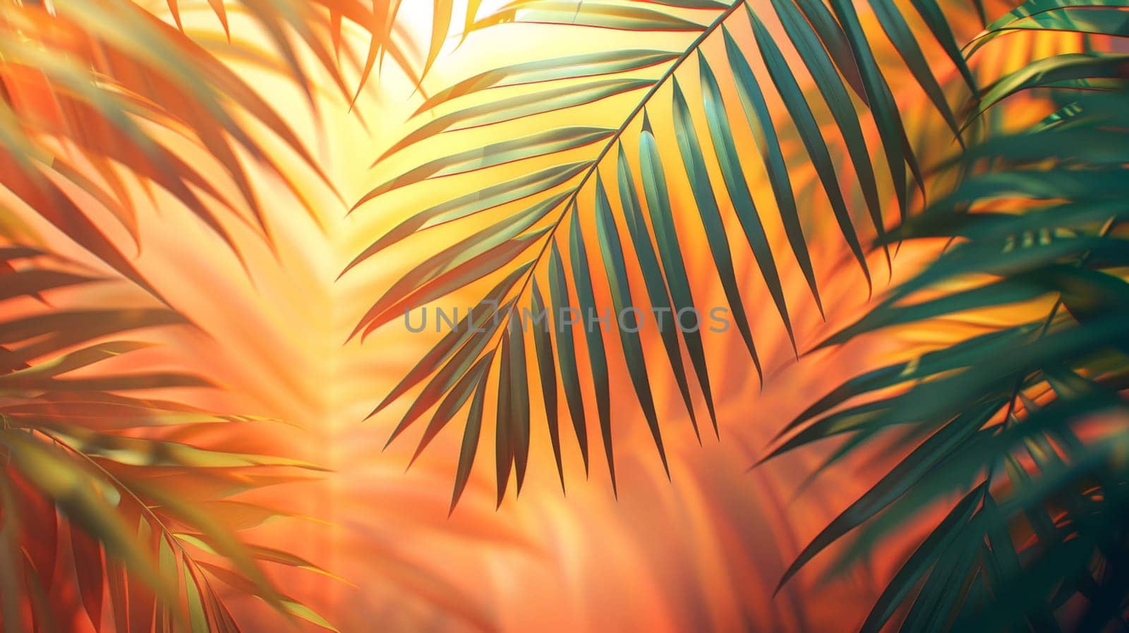 Abstract background with palm leaves.