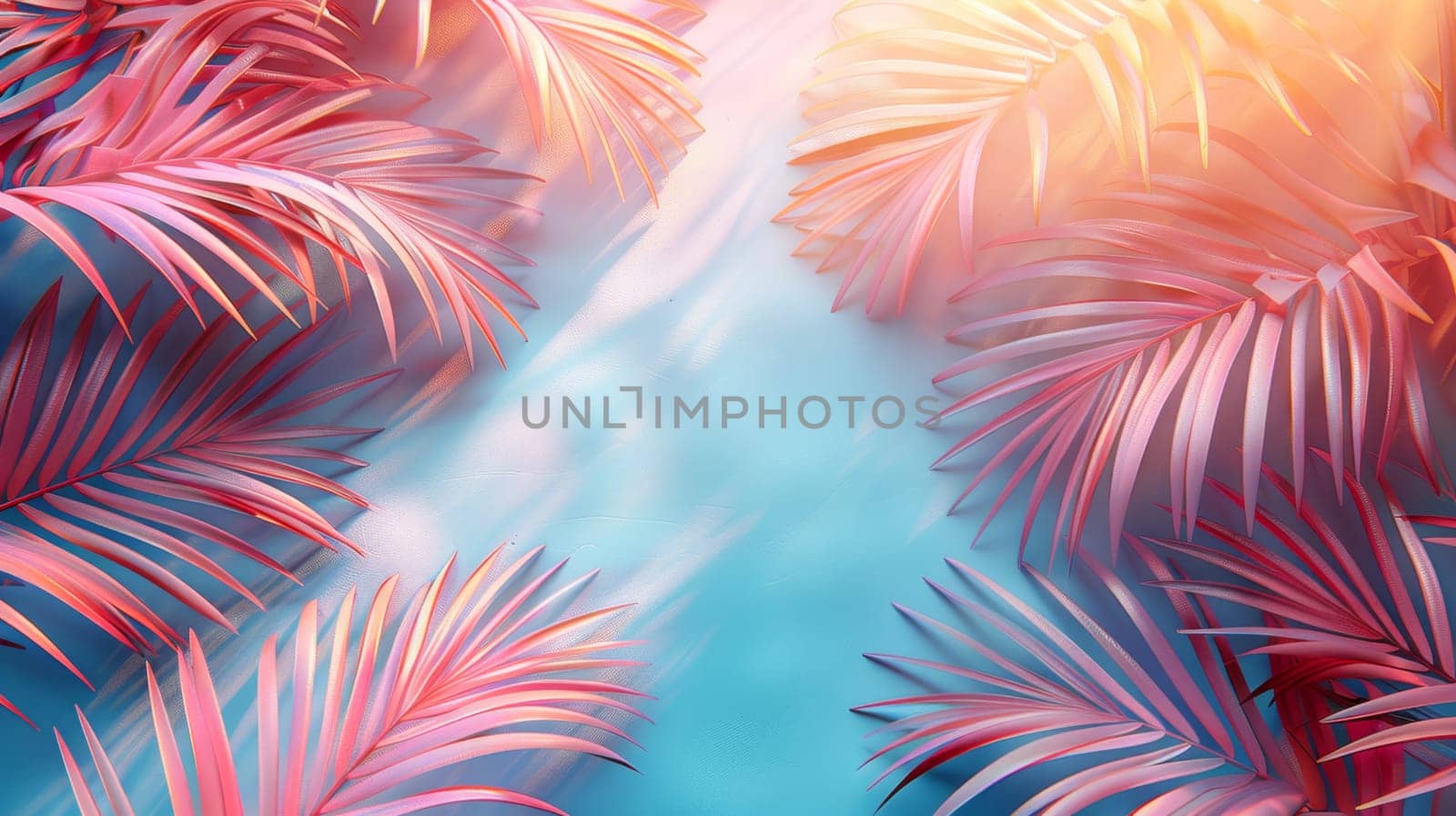 Abstract background with palm leaves.